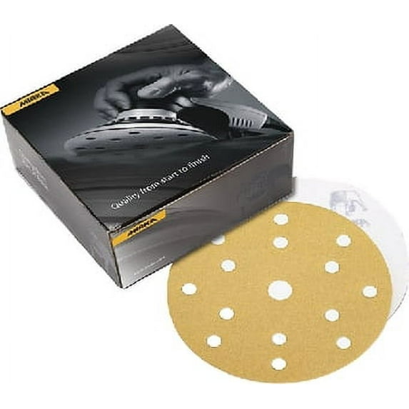 Mirka Abrasives 23611600; Gold 6 inch 15 Hole Grip Sanding Disc 600G