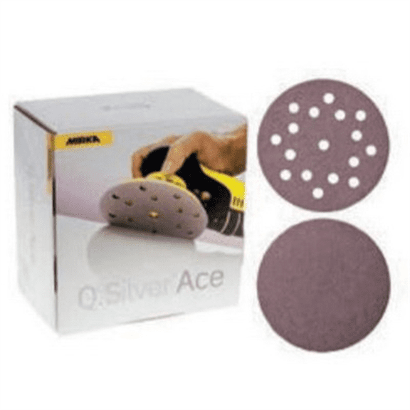 Mirka Abrasives Q.Silver Micro 2C6221200 2C Series Semi-Open Coated Grip-On Sanding Disc, 6 in, P1200 Grit