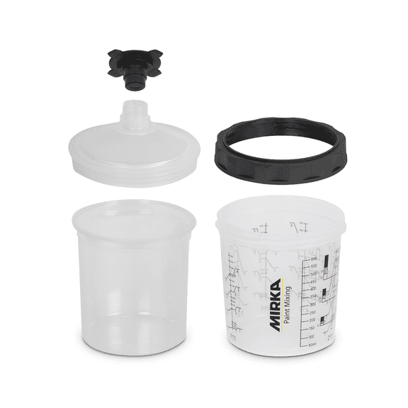 Mirka Abrasives Paint Cup System 400ml, Filter Lid 190m, 50/Pack