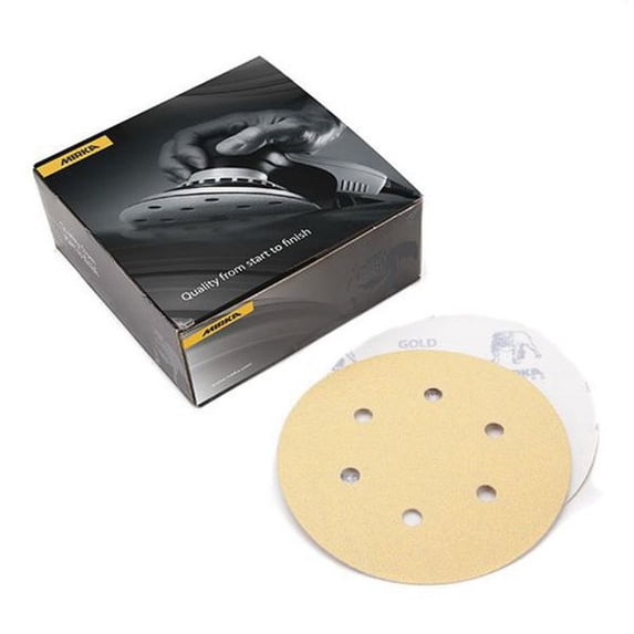 Mirka Bulldog Aluminum Oxide Hook/Loop Grip Disc 5 In 800G Gold 50/Pk 23-612-800