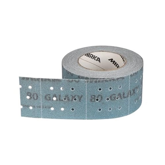 Mirka Galaxy Perforated Sanding Roll 2.75'' x 33.5' - Grit 80, 146 Sheets/Roll 2.75'' x 2.75'' - Premium Abrasive for Epoxy Resin, Wood, Metal - Non-Clogging, Self-Sharpening Technology