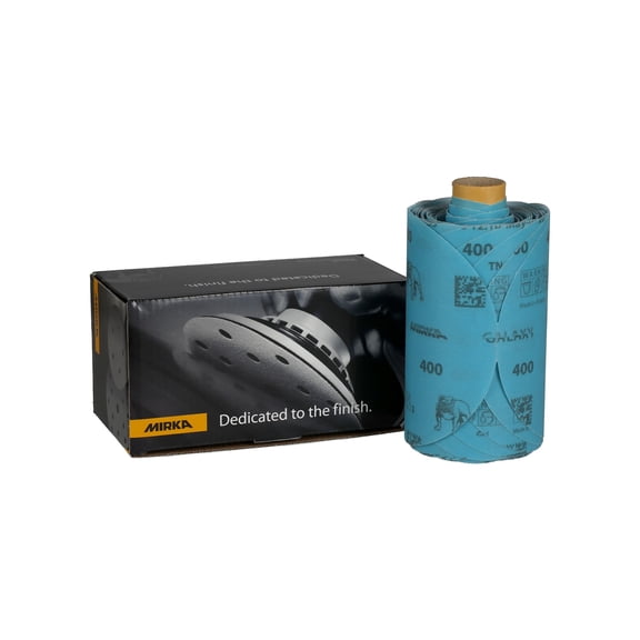 Mirka Galaxy Sandpaper 5 inch - Grit 400, 100 Discs/Linkroll - Self Adhesive PSA - Premium Abrasive for Epoxy Resin, Wood, Metal - Non-Clogging, Self-Sharpening Technology - Ideal for Power Sanders