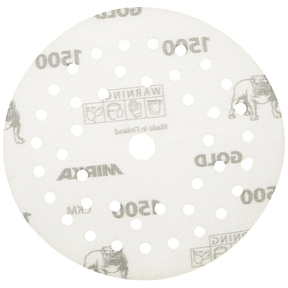 Mirka Gold Film Multifit 5'' Sandpaper Grit 1500 Hook and Loop, 50 Pack 5 inch
