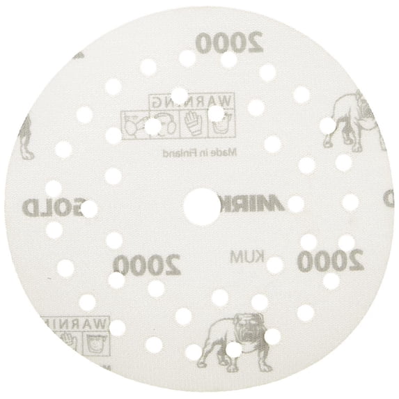Mirka Gold Film Multifit 5'' Sandpaper Grit 2000 Hook and Loop, 50 Pack 5 inch