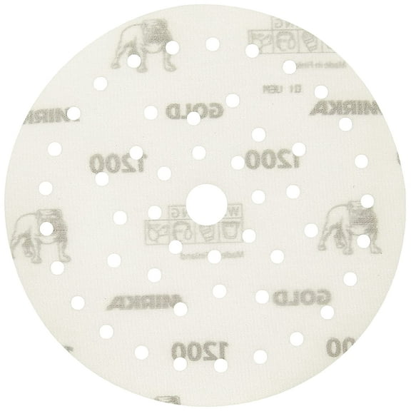 Mirka Gold Film Multifit 6'' Sandpaper Grit 1200, 50 Pack 6 inch Sanding Discs
