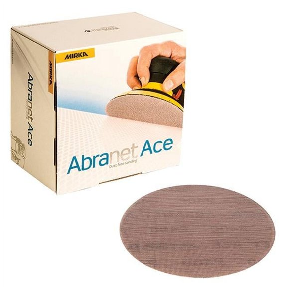Mirka MAAC.232.150 5 in. 150 Grit Abranet Ace Mesh Grip Disc, Light Maroon