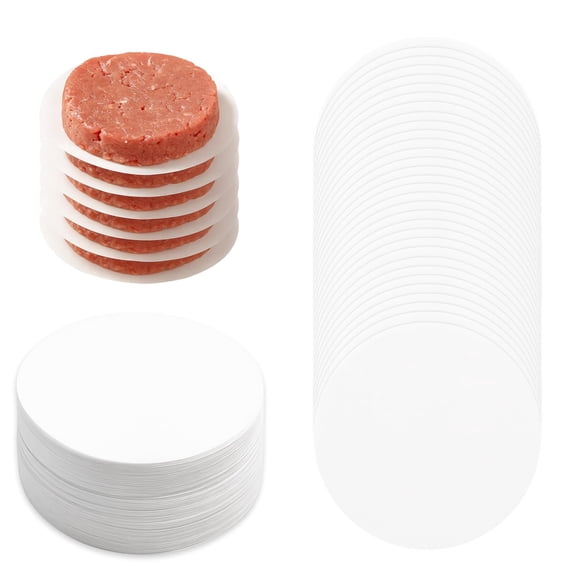 Mirlewaiy 4.5 Inch Round Hamburger Patty Paper - Non-Stick Parchment Sheets for Burger Press and Freezing - Versatile Separator for Meat, Cookies, and Baking
