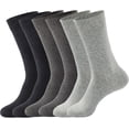 thumbnail image 1 of Mirlewaiy 6 Pairs Men's Cotton Dress Socks, Breathable Crew Socks for Business and Casual Wear, Size 6-15, 1 of 6