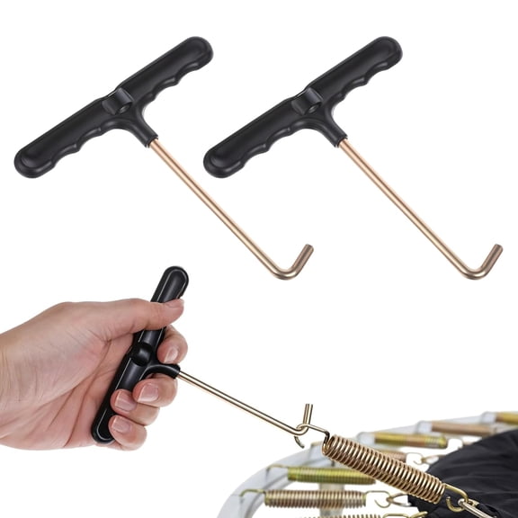 Mirlewaiy Trampoline Spring Puller Tool - Heavy Duty T-Hook Spring Pull Tool for Easy Trampoline Replacement Springs Installation, Fits Most Springs