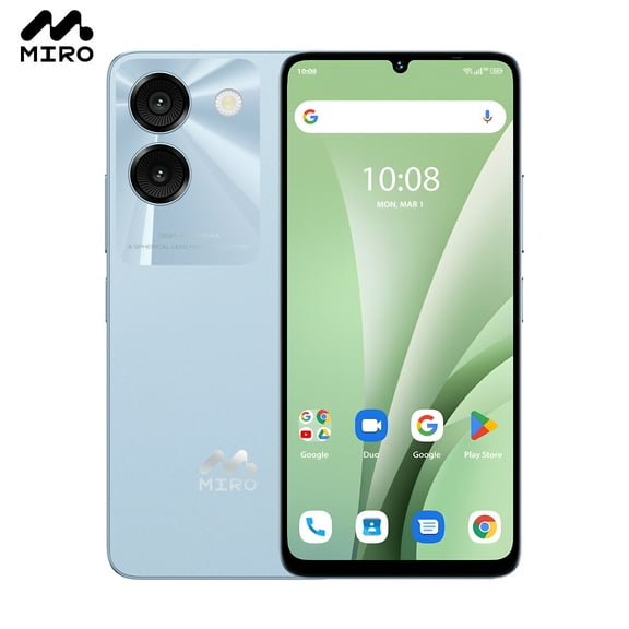 Miro A67 Unlock 8Core Android 14GO 6.75''HD Large Screen Smartphone with Expandable Storage 1TB Blue
