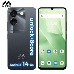 Miro A67 Unlock 8Core Android 14GO 6.75''HD Large Screen Smartphone with Expandable Storage 1TB Black