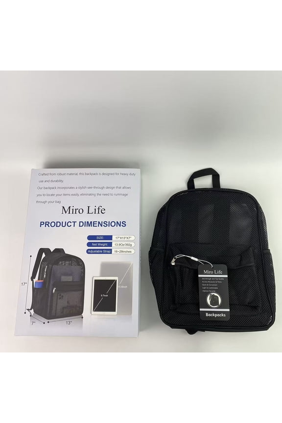 Backpacks,Duty Semi-Transparent Mesh BackpackSee Through College Student Backpack