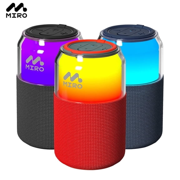 Miro P1 360° Surround Stereo LED Can Speaker, TWS Wireless Dual Channel Audio, Bluetooth 5.4, 10m Range, 10 Hours Playtime(Red)