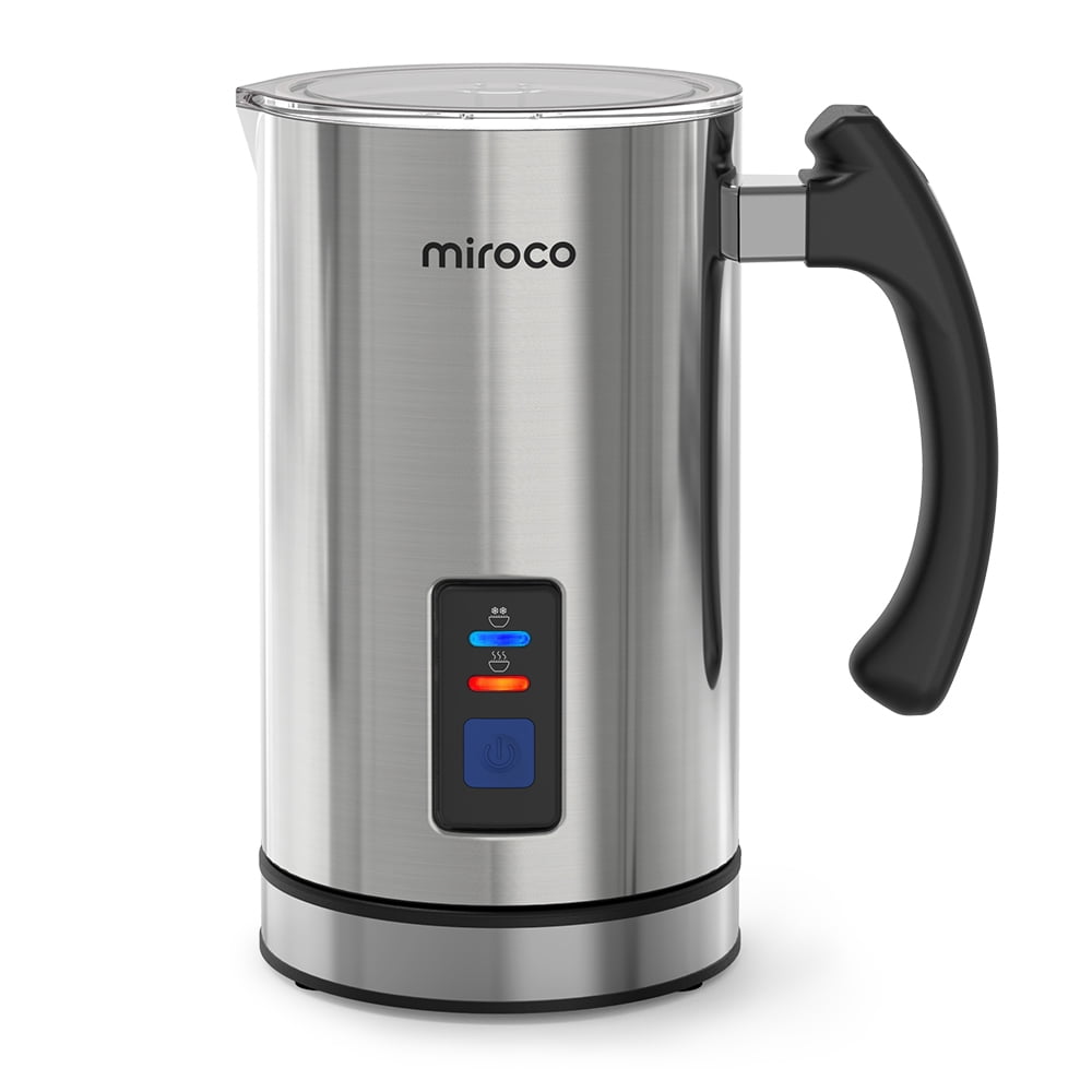 Miroco Milk Frother, Automatic Stainless Steel Foam Maker with Hot &Cold  Milk Functionality,Silver