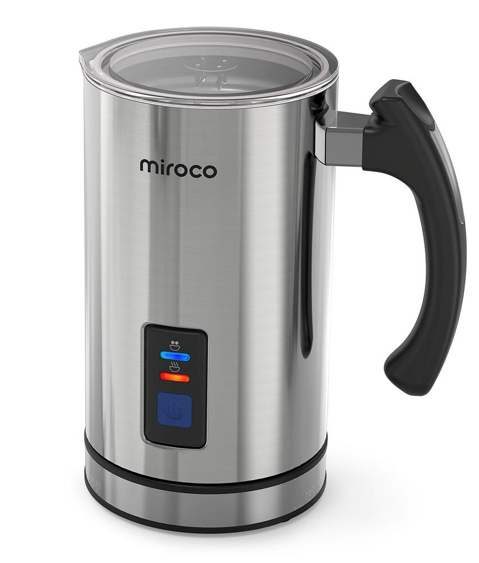 Miroco Milk Frother, Automatic Hot and Cold Electric Milk Steamer Foam Maker 8oz for Coffee, Latte, Cappuccino, Black, Size: 3.94 x 3.94 x 7.52