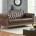 thumbnail image 1 of Mirod Comfy 3-Seat Sofa | Easy-Clean PU Leather, Retro Style, 1 of 10