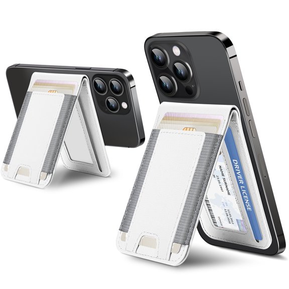 Miroddi Magnetic Phone Wallet, Magnetic Card Holder with Phone Stand, RFID, Compatible for iPhone 17/16/15/14/13/12 Series, Leather