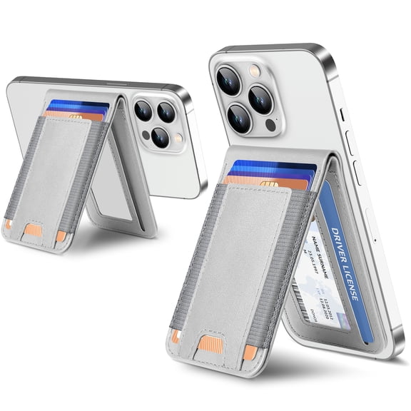 Miroddi Magnetic Card Holder, 9 Card-Holder, Magnetic Wallet with Adjustable Phone Stand Compatible for iPhone 17/16/15/14/13/12 Series, Leather