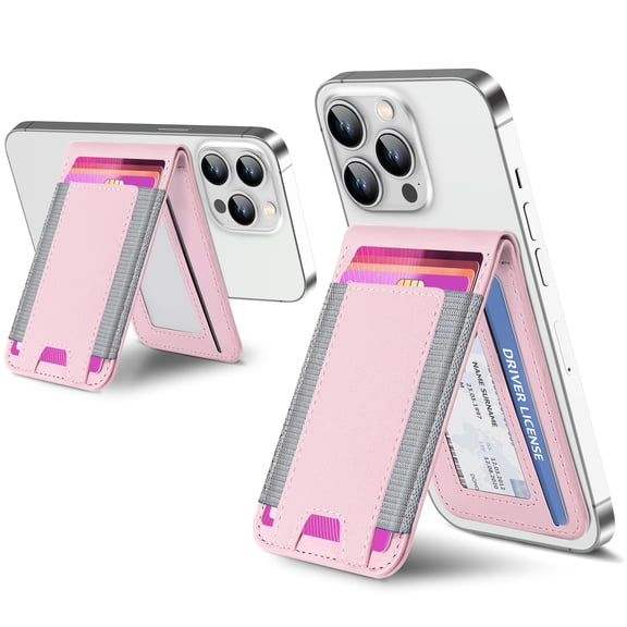 Miroddi Magnetic Card Holder, 9 Card-Holder, Magnetic Wallet with Adjustable Phone Stand Compatible for iPhone 17/16/15/14/13/12 Series, Leather