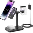 thumbnail image 1 of Miroddi 20W Magnetic Wireless Charger for iPhone - 3 in 1 Charging Station Compatible with iPhone 17/16/15/14/13/12 Pro Max, for iWatch & Air Pods 4 3 Pro, Black, 1 of 7