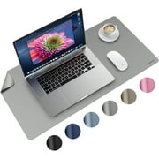 Miroddi Desk Pad Protector, Office PU Leather Mouse Mat, 31.5 x 15.7, Waterproof & Non-Slip Base Large Mouse Pad for Home, Gray