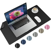 Miroddi Desk Pad Protector, Office PU Leather Mouse Mat, 31.5 x 15.7, Waterproof with Non Slip Base, Black