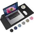 thumbnail image 1 of Miroddi Desk Pad Protector, Office PU Leather Mouse Mat, 31.5 x 15.7, Waterproof & Non-Slip Base Large Mouse Pad for Home, Black, 1 of 7
