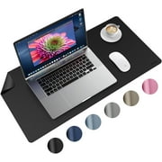 Miroddi Desk Pad Protector, Office PU Leather Mouse Mat, 31.5 x 15.7, Waterproof with Non Slip Base, Black