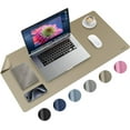 thumbnail image 1 of Miroddi Desk Pad Protector, Office PU Leather Mouse Mat, 31.5 x 15.7, Waterproof & Non-Slip Base Large Mouse Pad for Home, Light Taupe, 1 of 6