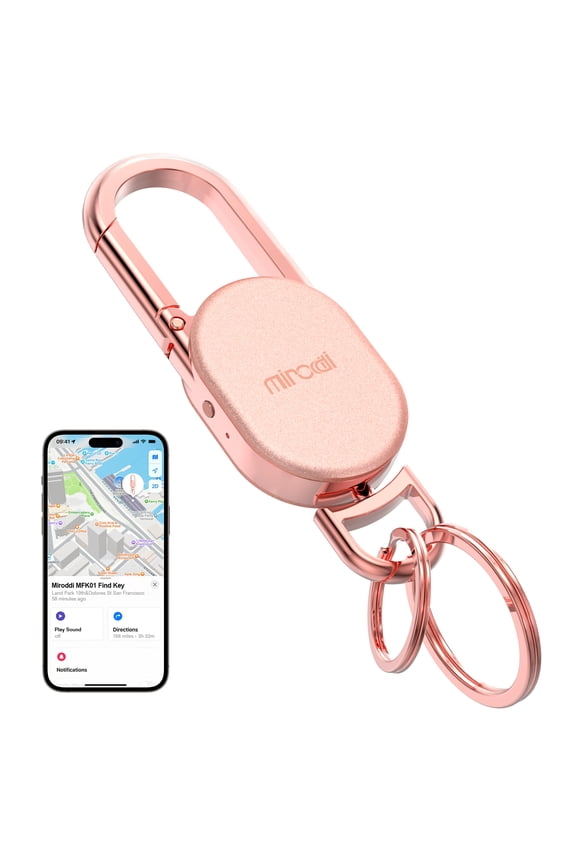 Keychain Tracker, Men's Key Chain Works with Find My(iOS Only), Heavy Duty Keychain Carabiner Car Key Chains, Anti-Lost Tracker with Keyrings, Rechargeable & Waterproof