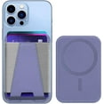 thumbnail image 1 of Miroddi Magsafe Phone Waller, Magnetic Card Holder Compatible for iphone 16/15/14/13/12, Slim Leather, RFID Blocking, Fit 7 Cards, Purple, 1 of 8