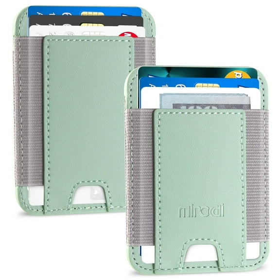 Miroddi Slim Minimalist Wallets for Men & Women - Genuine Leather Credit Card Holder Front Pocket RFID Blocking Wallet