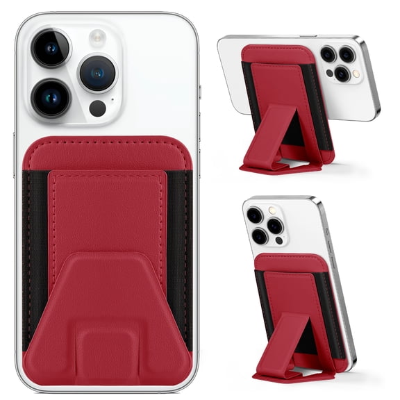 Miroddi Magnetic Phone Wallet, Magnetic Card Holder with Phone Stand Compatible for iPhone 17/16/15/14/13/12 Series, Leather, RFID Blocking