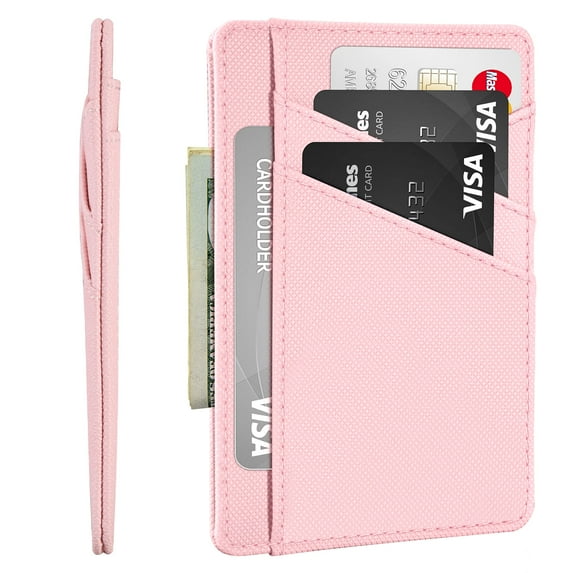 Miroddi Minimalist Wallet, Credit Card Holder Slim Thin Wallets for Men Women, RFID Blocking Card Organizer, Leather