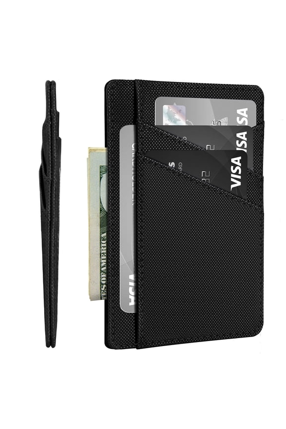 Minimalist Wallet, Credit Card Holder Slim Thin Wallets for Men Women, RFID Blocking Card Organizer, Leather