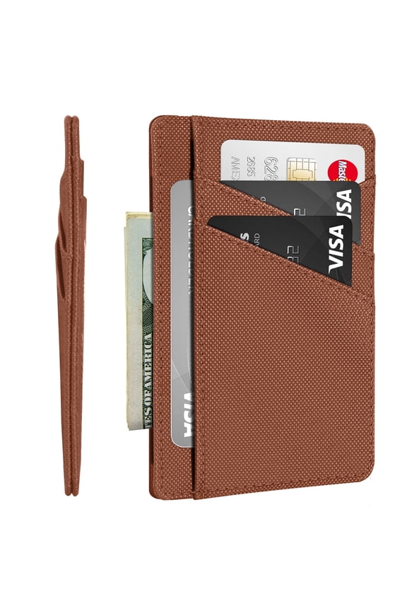 Minimalist Wallet, Credit Card Holder Slim Thin Wallets for Men Women, RFID Blocking Card Organizer, Leather