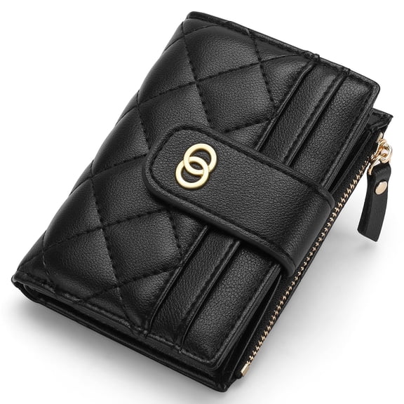 Miroddi Small Wallet for Women Slim Bifold Leather Credit Card Holder Cute Wallets Zipper Pocket Coin Purse with ID Window