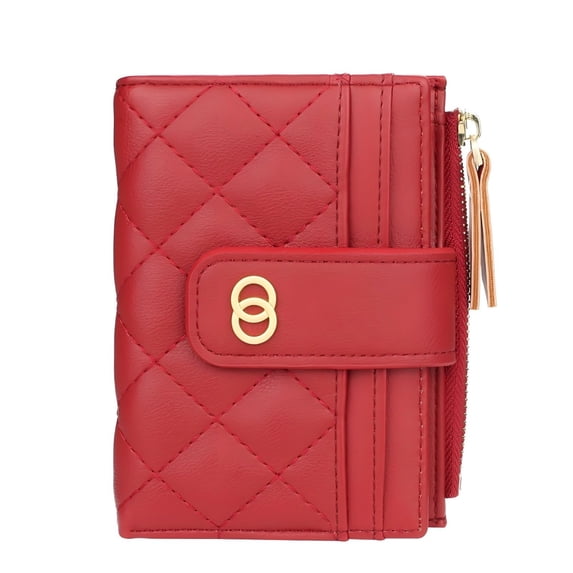 Miroddi Small Wallet for Women Slim Bifold Leather Credit Card Holder Cute Wallets Zipper Pocket Coin Purse with ID Window