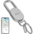 thumbnail image 1 of Miroddi Keychain, Works with Find My App, GPS Carabiner Car Key Chains, Key Finder, Bluetooth Tracker for Luggage, Kids, Bags, Rechargeable, Silver, 1 of 8