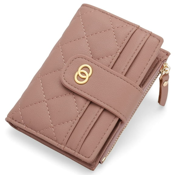 Miroddi Small Wallet for Women Slim Bifold Leather Credit Card Holder Cute Wallets Zipper Pocket Coin Purse with ID Window