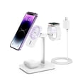 thumbnail image 1 of Miroddi Magnetic Wireless Charging Station Compatible for iPhone, Apple Watch, AirPods, 3-in-1 Wireless Charging Stand with 20W Quick Charger, Gifts for Him Her, White, 1 of 7