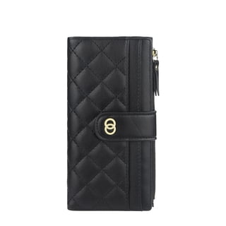 Miroddi Wallet for Women Slim Bifold Leather Credit Card Holder Long Wallets Zipper Pocket Coin Purse with ID Window, RFID Blocking