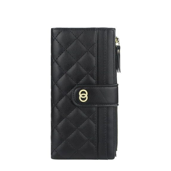 Miroddi Wallets for Women, Slim Bifold Leather Credit Card Holder, Ladies RFID Blocking Long Wallet with Zipper Coin Pocket and ID Window