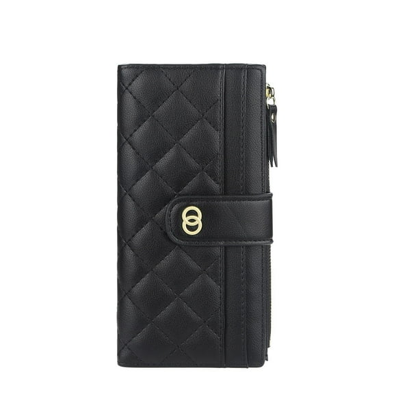 Miroddi Wallets for Women, Slim Bifold Leather Credit Card Holder, Ladies RFID Blocking Long Wallet with Zipper Coin Pocket and ID Window