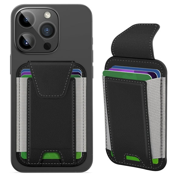 Miroddi For Magsafe Wallet, Magnetic Phone Wallet with Flap for iPhone 16/15/14/13/12 Series, Leather Magsafe Card Holder, RFID Blocking