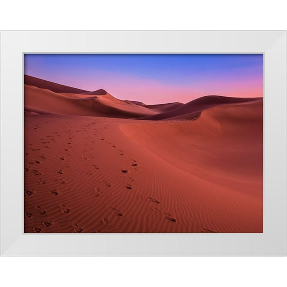 Miroslaw 18x15 White Modern Wood Framed Museum Art Print Titled - The colors of the desert at sunset