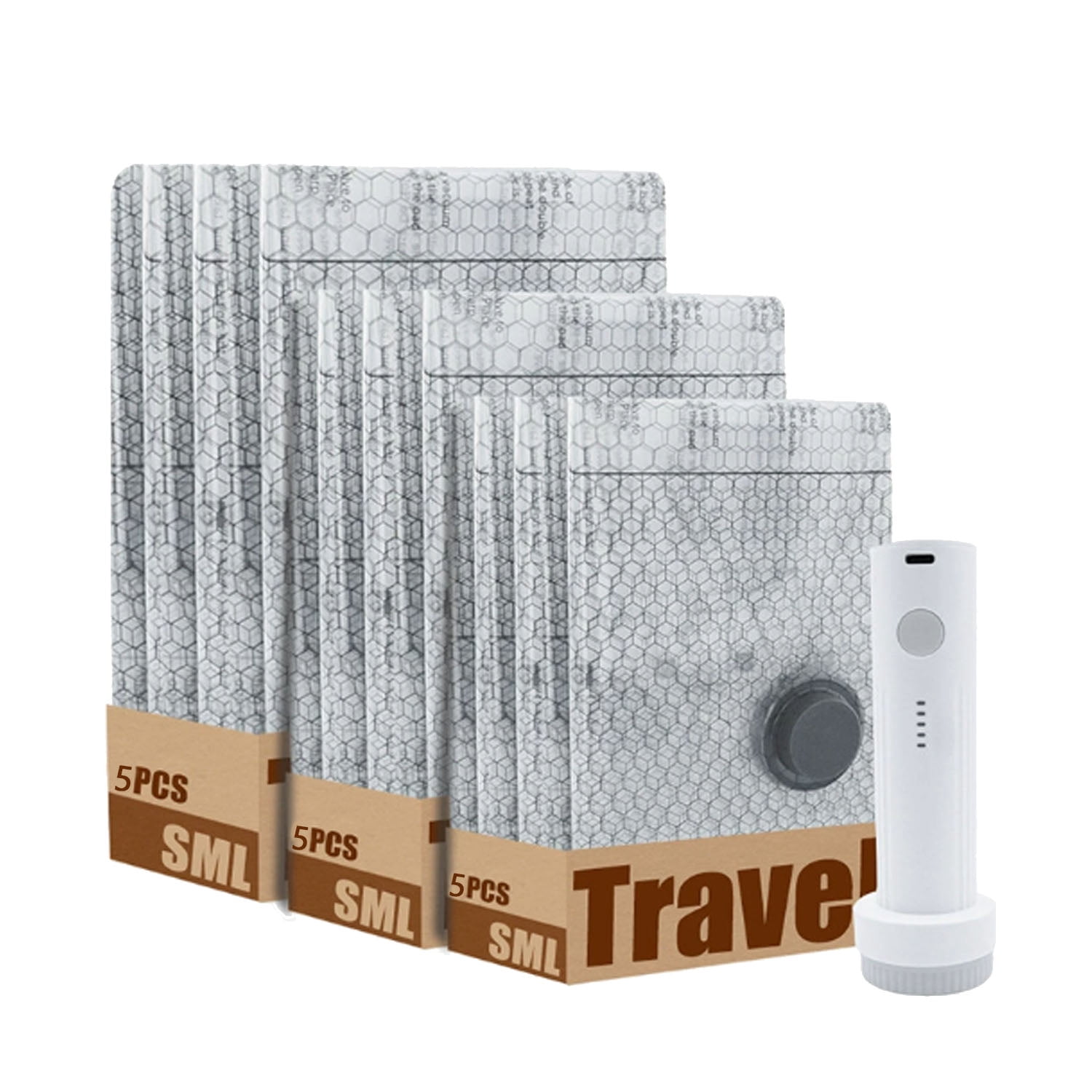 Mirov Travel vacuum storage bags with air pump, compact luggage organizers perfect for carrying on, save space for clothes, vacuum-sealed travel garment bags (15-pack)