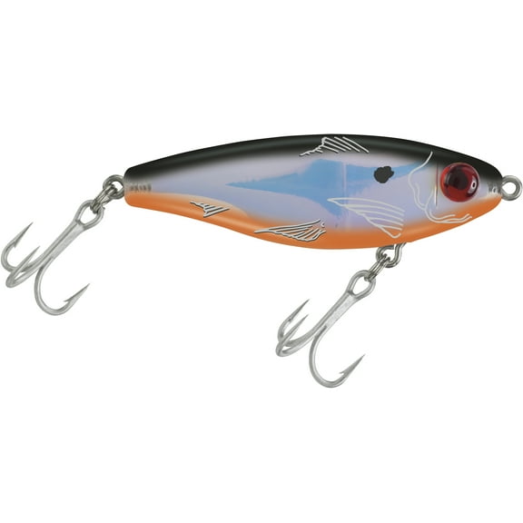 MirrOLure Mirrodine XL Suspending Twitchbait Fishing Lure, Black/Orange/Silver