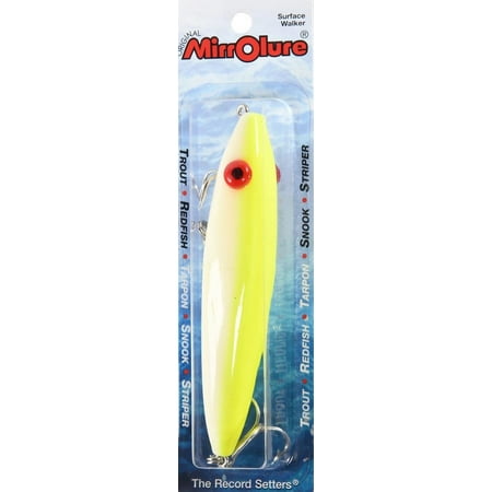 MirrOlure Floating Twitch Bait, 4 3/4" 3/4 oz Chart/Slv Luminescent