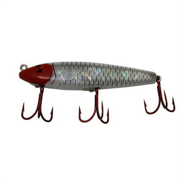 MirrOlure Floating Twitch Bait, Red Head & White, 8 oz